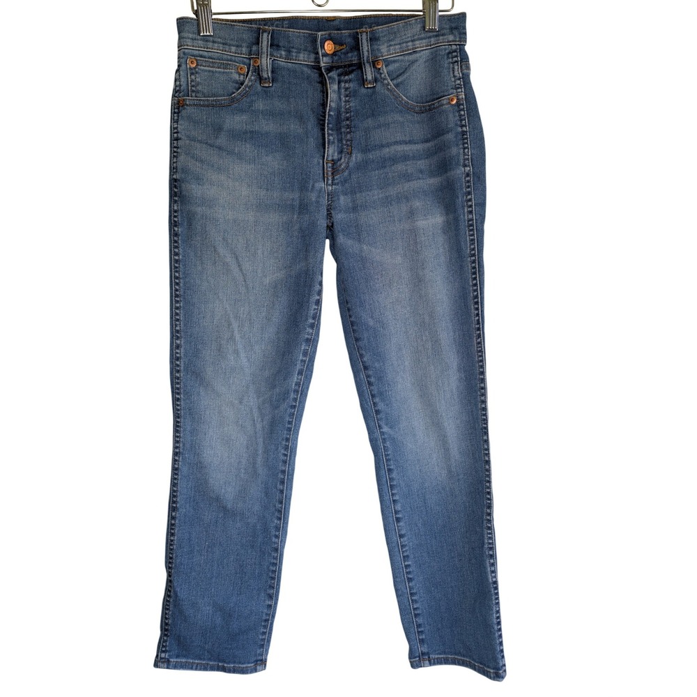 J. Crew 9" Vintage Slim Straight Jeans Womens 28 Medium Wash Stretch Ankle Denim